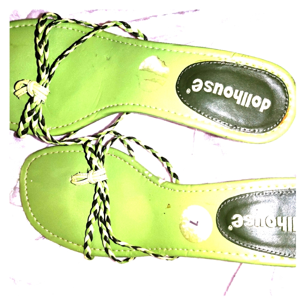 Green heeled sandals